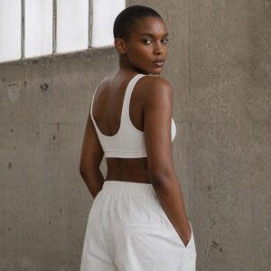 Coldharbour scoop neck bralette — Support Layers by WFXC. worn by a model.