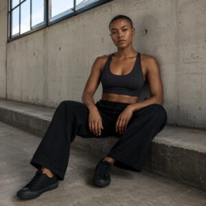 Pednor scoop neck bralette — Support Layers by WFXC. worn by a model.