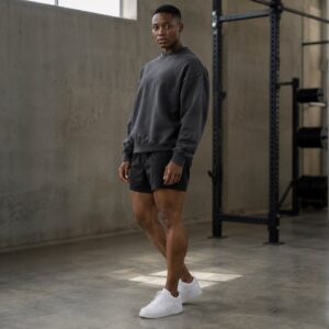 Flintfield oversized crew sweatshirt — Sweatshirts by WFXC. worn by a model.