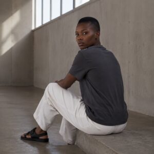 Beechwood crew neck tee — Jersey Tees by WFXC. worn by a model.