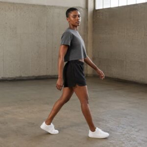 Chesham boxy crop tee — Jersey Tees by WFXC. worn by a model.