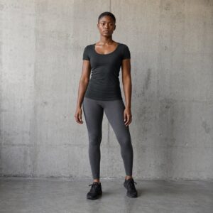 Chartridge fitted scoop tee — Jersey Tees by WFXC. worn by a model.