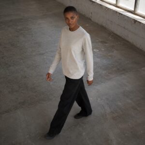 Greyfield long sleeve tee — Jersey Tees by WFXC. worn by a model.