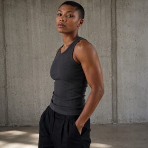 Chartridge ribbed tank — Vests & Tanks by WFXC. worn by a model.
