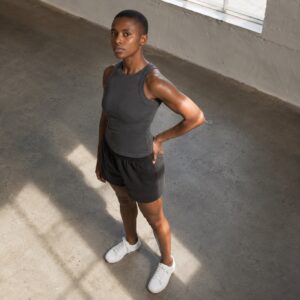 Millbrook ribbed tank — Vests & Tanks by WFXC. worn by a model.